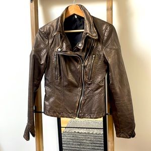 Free People Vegan Leather Bomber Jacket - size 4